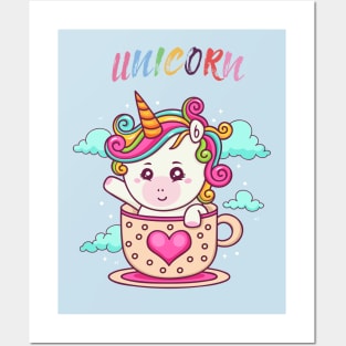 Unicorn Coffee Lover Posters and Art